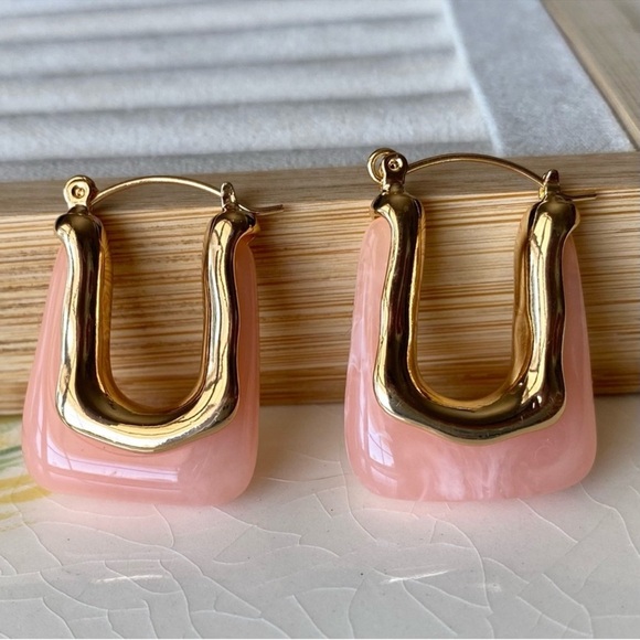 Anthropologie Casa Clara Andy Earrings Sweet Pink Gold Earrings - Picture 5 of 11